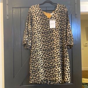 3/4 Sleeve Cheetah Print Dress